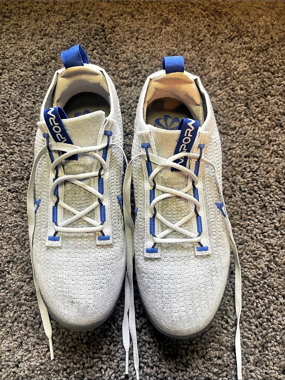 Nike Air VaporMax 2021 Flyknit Men's Sneakers White & Blue US Size 8